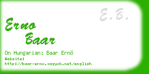 erno baar business card